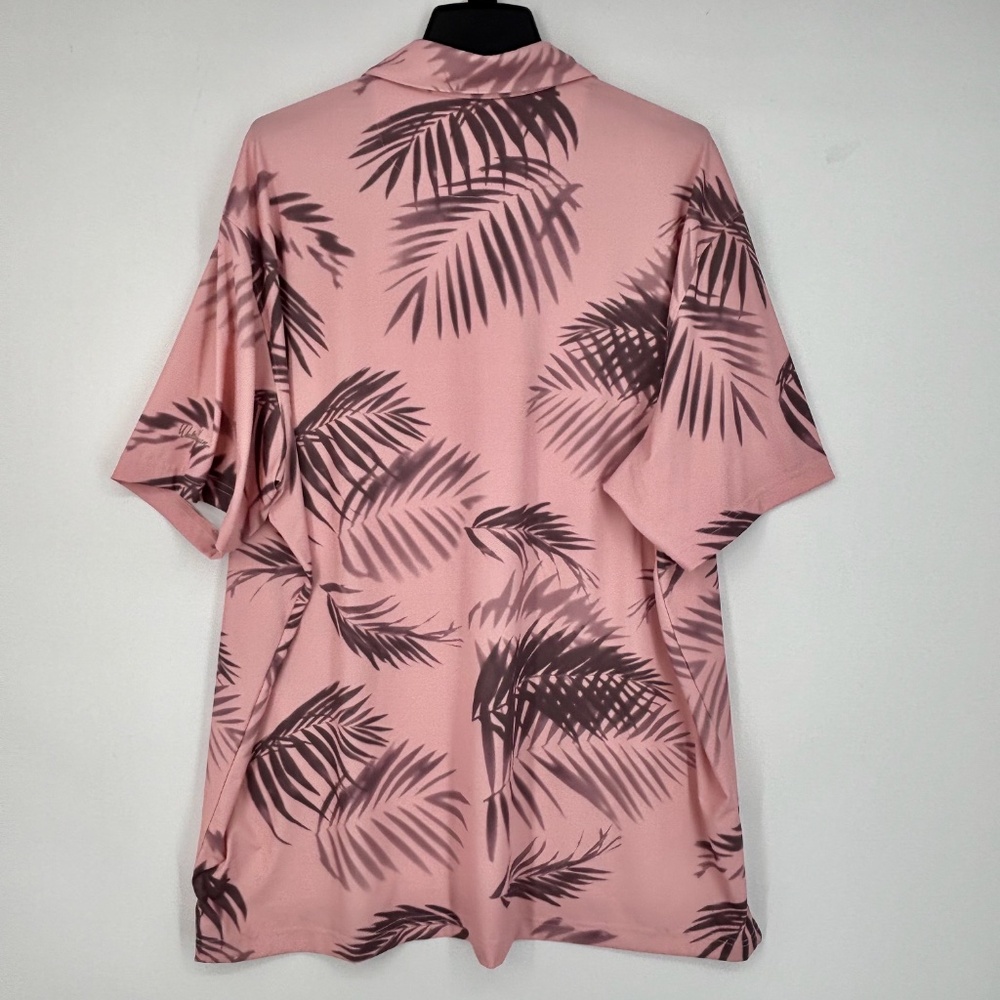 Walter Hagen Mens XXL Golf Polo Shirt Pink Purple Tropical Leaf Print Short Slv - Picture 5 of 8